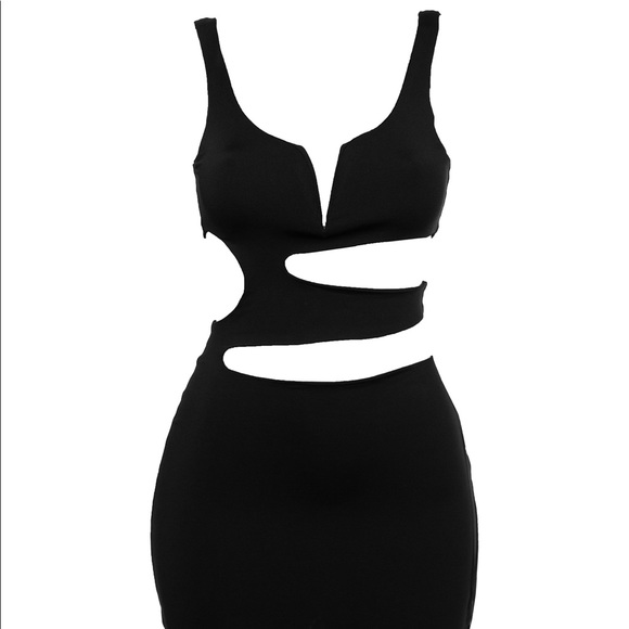 NWT Black Cutout Mini Dress - Picture 2 of 2